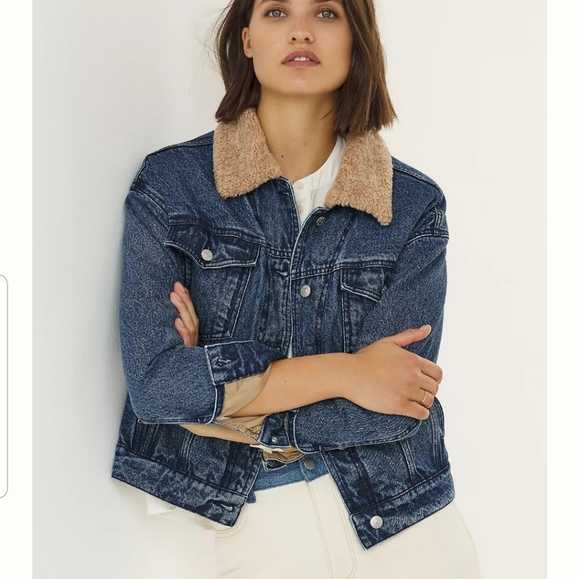 Anthropologie Jackets & Blazers - Anthro| Pilcro Sherpa Lined Denim Jacket NWT